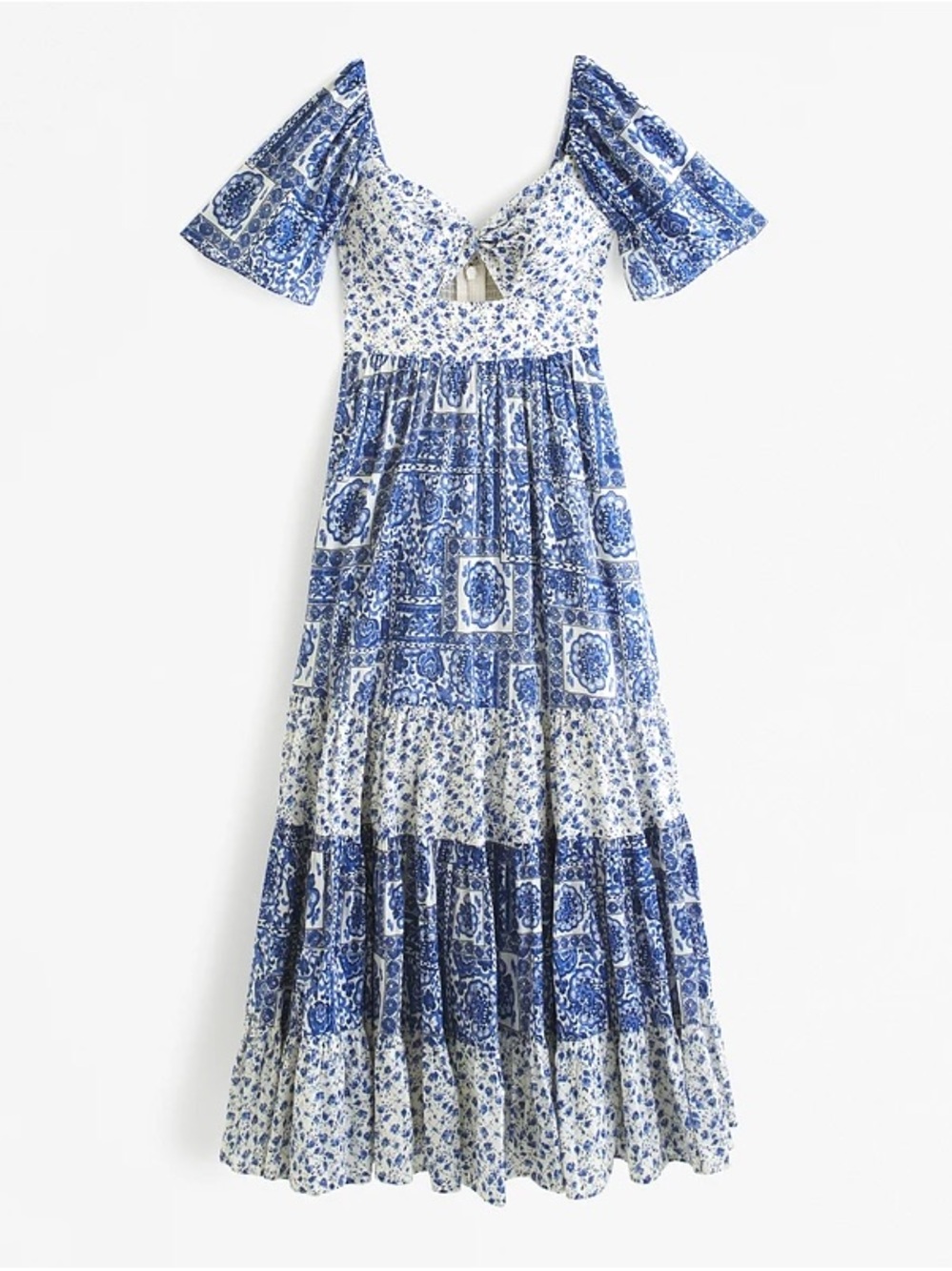 Abercrombie and fitch twist front tiered  
maxi dress